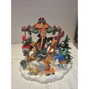 Victorian Village Collectible 2002 Edition Olde Towne Carousel Hand Painted
